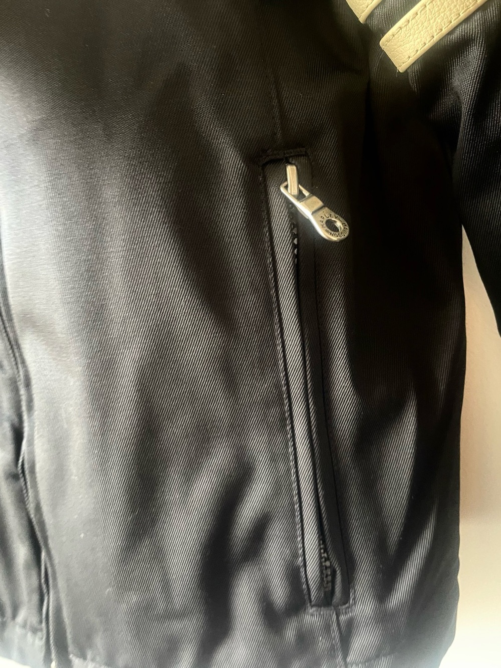Harley-Davidson Women’s Moto Jacket M Black Leather Trim Racing Stripe Zip - Picture 8 of 13